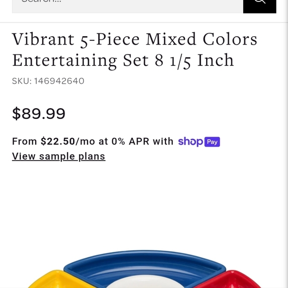 Colorful Fiesta Wear Sectioned Serving Platter with Bowl. - Picture 8 of 12